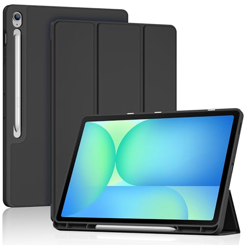 ProCase Funda Compatible con Samsung Galaxy Tab S10 FE+ / S10 FE Plus 13.1 Pulgadas 2025 (SM X620/ X626/ X626B), Carcasa Híbrida con Soporte para S Pen, Auto Sueño/Activación –Negro
