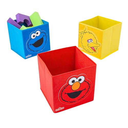 Fun Express 10 1/4 Sesame Street Elmo Cookie Monster & Big Bird Nonwoven Storage Cubes 3 Piece