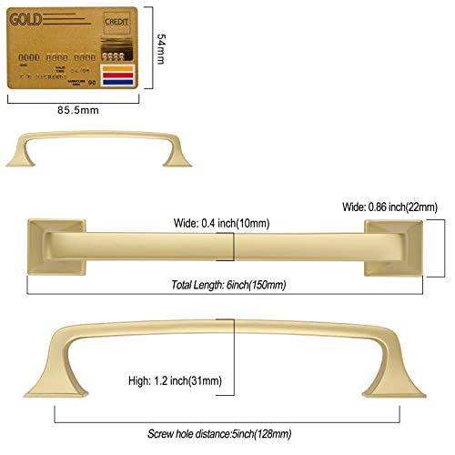 Amerdeco 10 Pack Gold Cabinet Pulls 5 Inch(128Mm) Hole Center Cabinet Hardware Kitchen Cabinet Handles For Bathroom Drawer Pulls Dresser Pulls Zh0002… #TOP5
