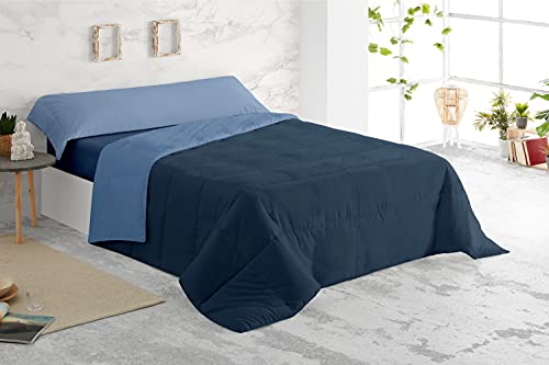 Vipalia Edredon Nordico Cama 90 para Otoño y Invierno. Compatible con Funda Nordica. Relleno Microfibra Tacto Pluma Ligero Reversible Cálido. Relleno 250 gr. Color Marino/Azul
