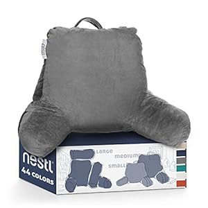 Nestl Reading Pillow Standard Bed Pillow, Back Pillow for Sitting in Bed Shredded Memory Foam Chair Pillow, Reading…