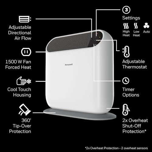 Honeywell ThermaWave 6 Ceramic Technology Space Heater, White - image 4