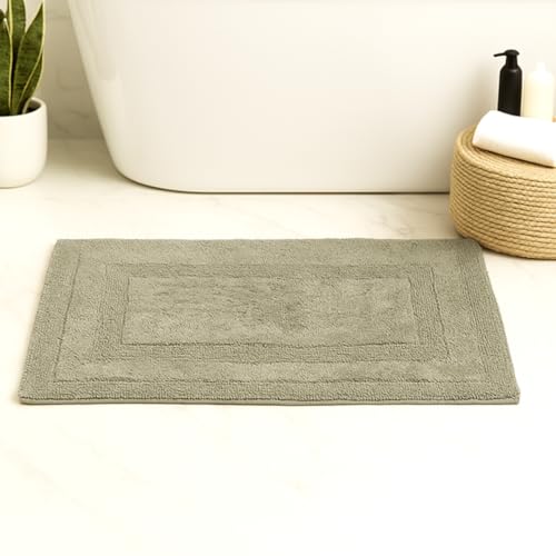 Image of Cotton Reversible Tufted Bath Mat - 2000 GSM, 40 x 60 cm (Green)