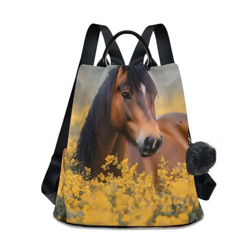 Sac à dos femme motif cheval marron idée cadeau originale