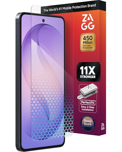 Image of ZAGG Glass XTR5 Samsung Galaxy S26 Screen Protector - 11x Stronger Graphene-Infused Tempered Glass, Blue Light Filter for Better Sleep, Anti-Reflective, InvisibleShield, Easy Installation