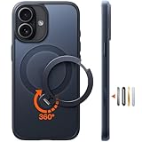 TORRAS iPhone 17 用 ケース【多機能一体・360°新定点回転スタンド】 Magsafe対応 カメラコントロールボタン 高耐久性 耐衝撃 ゼンマイ式スタンド リング 縦横両対応 マグネット搭載 急速充電対応 指紋防止「Ostand Q3 Spin」ブラック