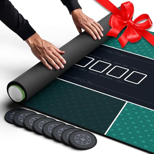 Newverest Tapis de Poker Texas Hold’em 180 × 90 cm