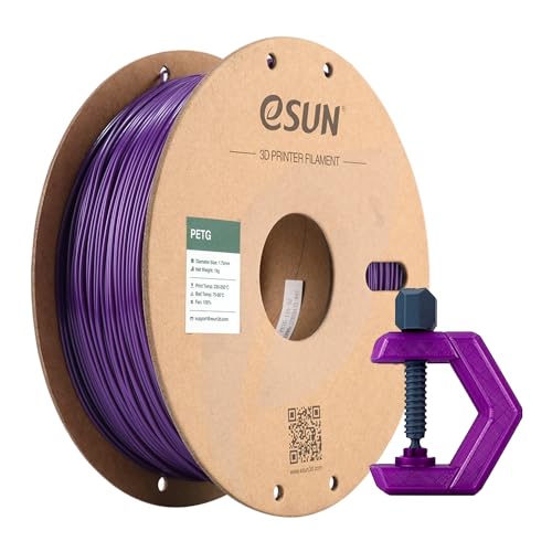 eSUN PETG Filament 1.75mm 3D Printer Filament PETG Dimensional Accuracy +/- 0.05mm 1KG Spool (2.2 LBS) 3D Printing Filament for 3D Printers Solid Purple