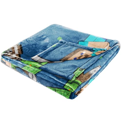 Image of Jay Franco Plush Throw Blanket - 46 inch x 60 inch Inches Kids Hero Soft & Cozy Fleece Throw for Bedroom & Couch Decor, Official Licensed Product, Multi - Minecraft