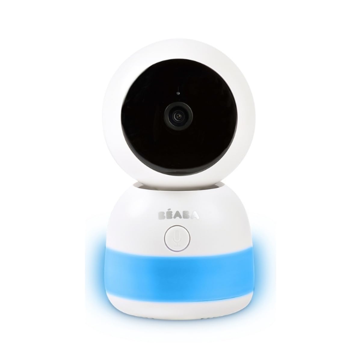 BÉABA - Cámara de Video Adicional para bebé, rotación de 360°, aplicación móvil, visión Nocturna, luz Nocturna Multicolor, walkie-Talkie, Canciones de Cuna, Control de Temperatura y Humedad, luz