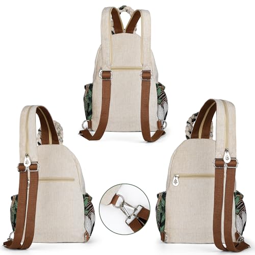 Image of Ladys Convertible Sling Bag, Hand Craft Artisan Purse, Beautiful Canvas Premium Casual Day Mini Backpack for Women (Panda)