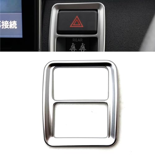 KMONDER ダイハツ 新型 アトレー ハイゼットカーゴ S700V S710V アクセサリー インテリアパネル ハザード周り ハザードパネル シルバー ピアノブラック カーボン調 メッキ仕上げ (サテンシルバー)