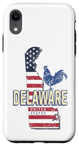 Carcasa para iPhone XR Delaware Estados Unidos Mapa retro Vintage USA Souvenir