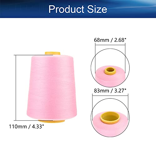 Hilos de coser Bettomshin 2 piezas, poliéster, 8000 yardas por bobina, hilo para remalladora y bordado, rosa 152 miniatura 2