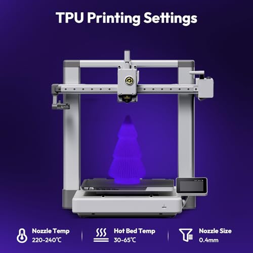 Image of AMOLEN 95A TPU 3D Printer Filament, 1.75mm Glow in The Dark Blue Purple, Soft TPU Flexible 3D Printing Filament, High Hardness & Resilience, Best with UV Lamps, 1kg Spool, Fit Most 3D Printers
