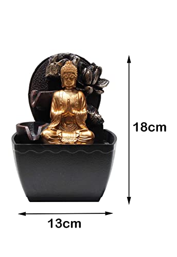Fonte De Água Com Luz De Led Buda com Flor de Lotus Bivolt