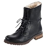 Palado Damen Winter- Schnürstiefel Kasos - warm gefütterte Winterschuhe - Ankle Boots Damen aus feinstem Echtleder - modische Stiefeletten Black 37 EU;Premiumprodukt;Schwarz;Palado