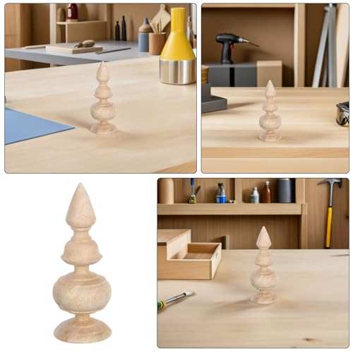 Remates de madera para escaleras UKCOCO esferas decorativas de brico 4