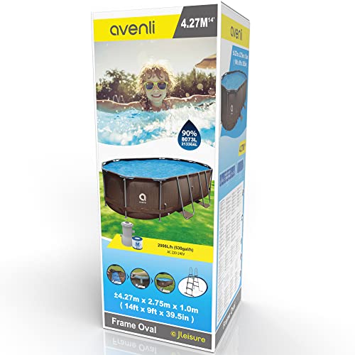 Avenli Pool 427 x 275 x 100 cm Stahlrahmen Aufstellpool Komplettset mit Leiter Filterpumpe Schläuchen und… – Bild 4