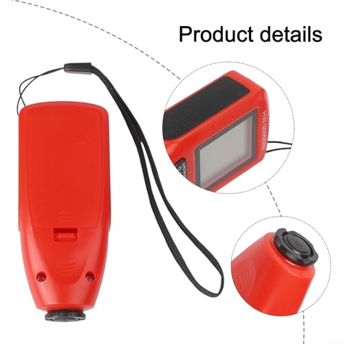 Calibrador digital de grosor de recubrimiento 0-2000um para prueba de película de pintura automotriz, alta precisión, medición no destructiva (ROJO) miniatura 4