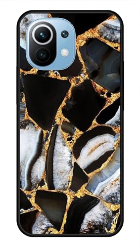 Image of NDCOM Back Cover for Mi 11 Lite (Glass and Black Silicone Multi-Coloured)