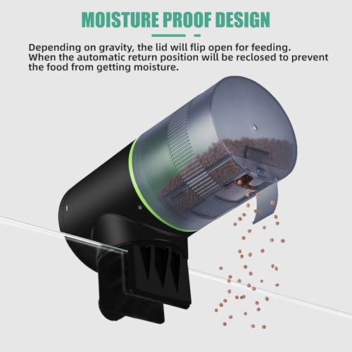 Image of FREESEA Aquarium Automatic Fish Feeder: Rechargeable Auto Fish Food Dispenser - Fish Tank Vacation Timer Feeder for Betta | Koi | Goldfish | Turtle
