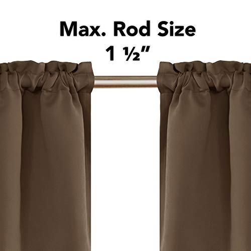 Deconovo Thermal Insulated Rod Pocket Window Valance - Energy Efficient And Light Blocking Design, Perfect For Any Small Window In Your Home, Stylish Brown Color, 42X18 In Size #TOP3