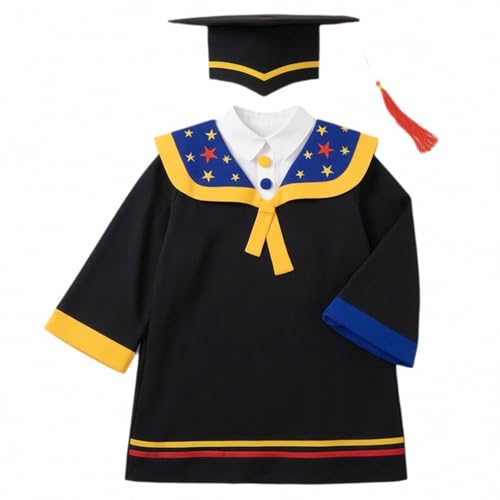 Image of Kindergarten 2025 Graduation Cap and Gown Tassel Sets with Charm 2PCS Graduations Stoles for Kids Grad Party Clothes