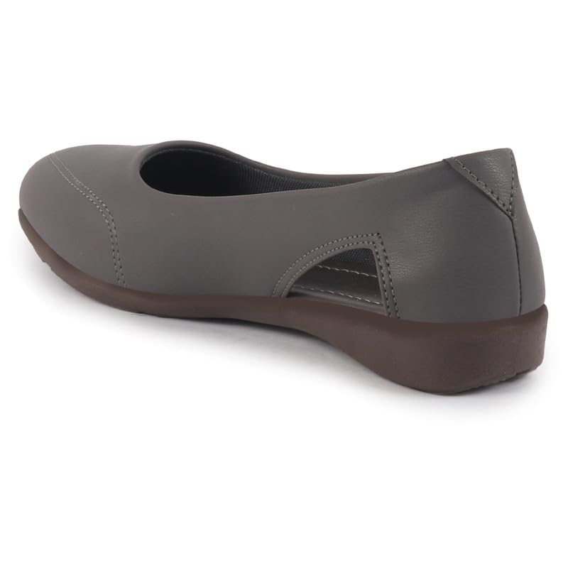 Image of FAUSTO Women Stylish Backless Casual Ballets | Low Heel Cut-Out Slip-On Ballerinas | Comfortable Walking Flats Sandals | Memory Cusion Insole