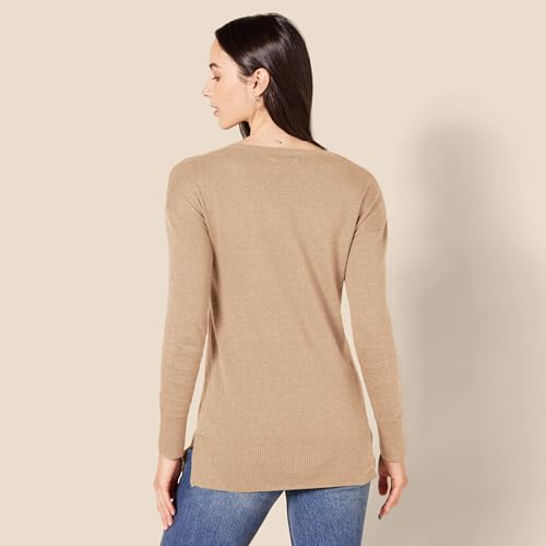 Image of Amazon Essentials Women's Lightweight V-Neck Tunic Sweater, Long Sleeve, Ribbed (Available in Plus Size)