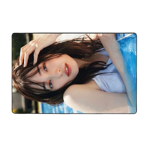 カーペット 福原遥 バスマット 大判 長方形 絨毯 柔らかい肌触り フランネル生地 滑り止め 速乾 吸水 耐久性 耐摩耗性 屋外 室内 屋内 フロアマット 防音 風呂 玄関 浴室 洗面所 家庭用 プレゼント 100*150cm