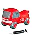 Produktbild JAMARA 460456 - Hüpfauto Fire Truck mit Pumpe - BPA-Frei, bis 50 kg, fördert den Gleichgewichtssinn und die motorischen Fähigkeiten, robust und widerstandsfähig, pflegeleicht, rot, Groß