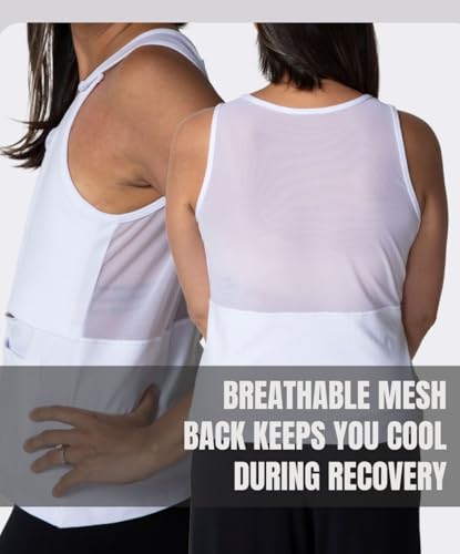AnaOno Post-Op Zip-Front Camisole – Cotton Blend Pocketed Front Closure – Post Surgical Recovery Camisole3