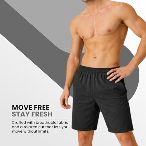 Image of GYMIFIC Mens Sports Training Running Dry Fit Solid Boxer Shorts | Premium Lightweight Stretchable Activewear Gym Shorts for Running, Workout, Training & Fitness