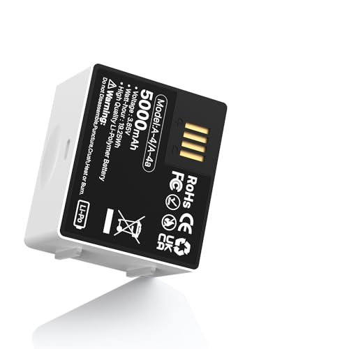 Battery for Arlo Pro 3, Arlo Pro 4 ((VMA5400)), 1-Pack 5000mAh Li-ion Rechargeable Batteries Compatible with Arlo Pro 4, Arlo Ultra, Arlo Ultra 2, A-1, A-4A Security Camera - 1 Pack