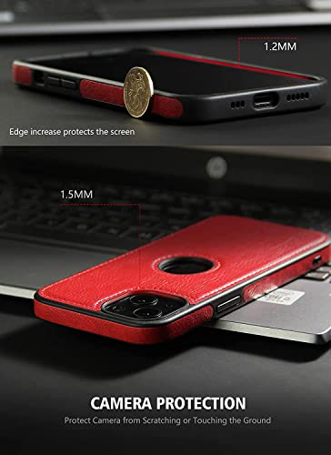 Image of Excelsior Back Cover Compatible with Apple iPhone 13 Mini | Premium PU Leather, Silicon | 360 Degree Protection (Red)