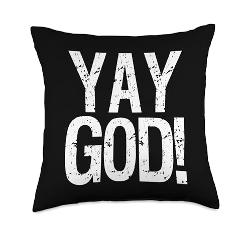 Inspirational Yay GOD! Retro Celebrate Blessings Throw Pillow