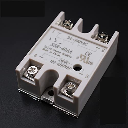 Solid State Relay Module SSR-40AA SSR-40 AA SSR 40A 80-250VAC Input to 24-380VAC Output Industry Control 1Pcs