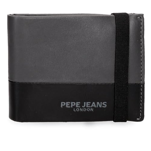 Portefeuille Pepe Jeans Ithaca gris petit format cuir compact homme Joumma Bags