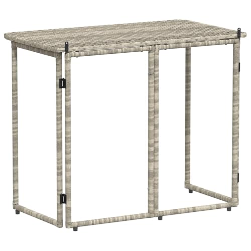 Table de jardin pliante gris clair 90x51x75 cm pour balcon - 7