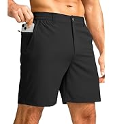 Men's Casual Shorts 7" Lightweight Golf Shorts for Men Stretch with 3 Pockets Quick Dry Breathabl...