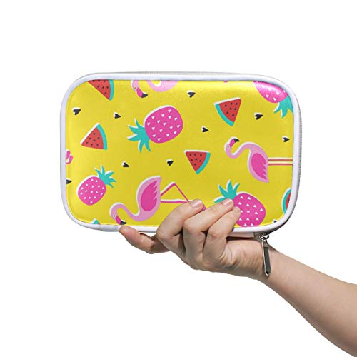 Preisvergleich Produktbild CPYang Stifteetui mit tropischem Flamingo, Ananas, Wassermelone, Reißverschluss, Bleistifttasche, Kosmetiktasche, Make-up, Pinsel, Schreibwaren, Stiftebox, Reisepass, Organizer