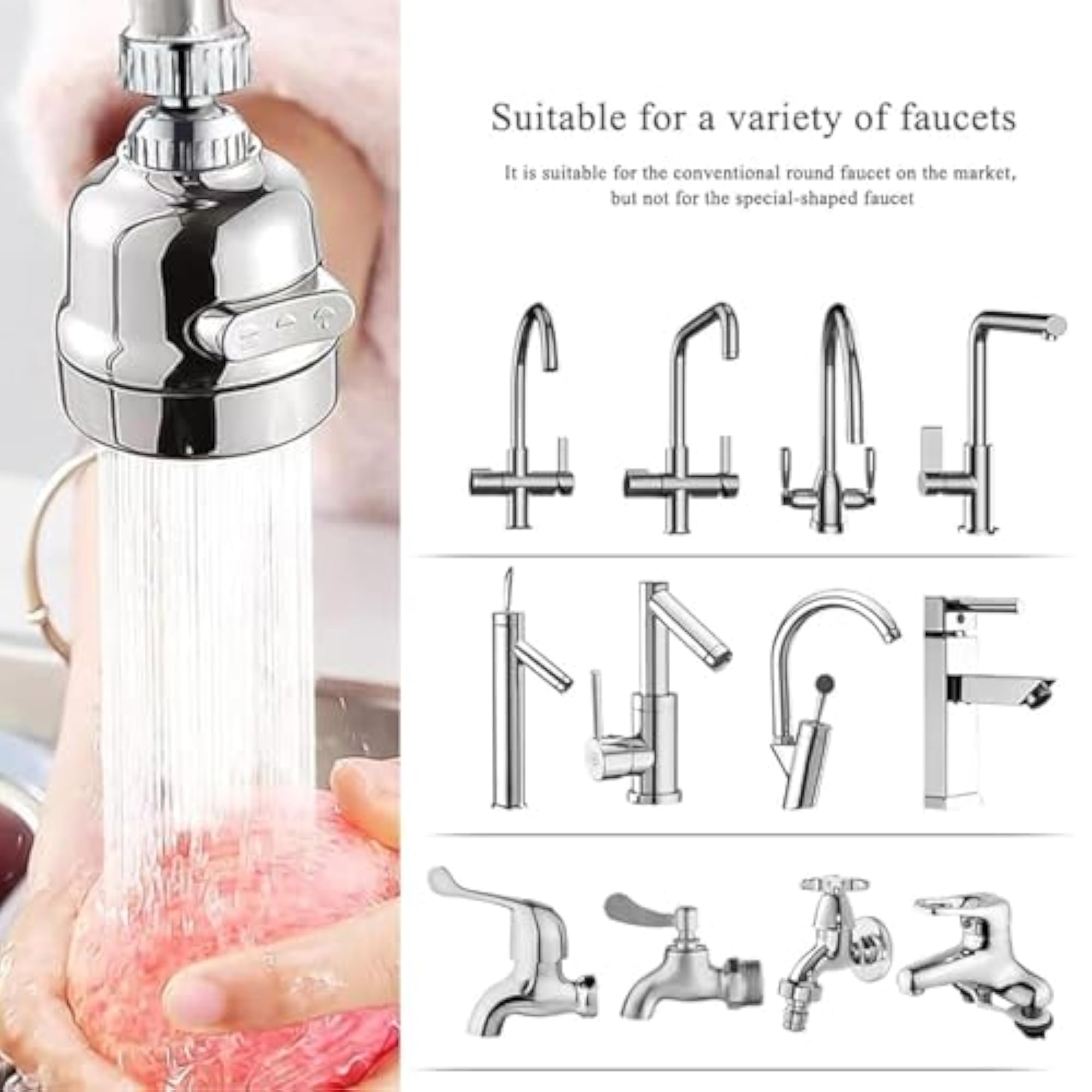 360 Degree Swivel Faucet Tap Aerator, Water Saving Nozzle