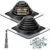 Paquete de 2 botas de ventilación de techo de metal, tubo flexible intermitente, kit de botas de chimenea de silicona de alta temperatura para tuberías OD de 1/4 a 5 3/4 pulgadas, incluye funda de