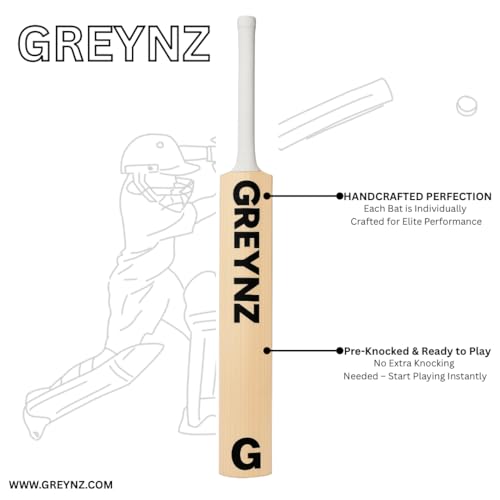 Image of Timeless Edition English Willow Cricket Bat - Full Size | Thick Edges | Singapore Cane Handle | Ready to Play | for Leather Ball