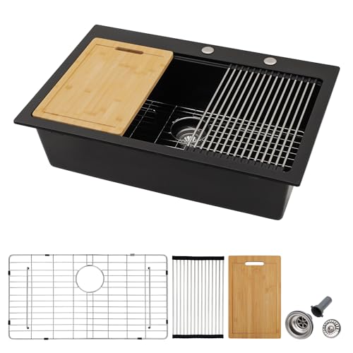 33 Granite Composite Kitchen Sink - Fulorni...