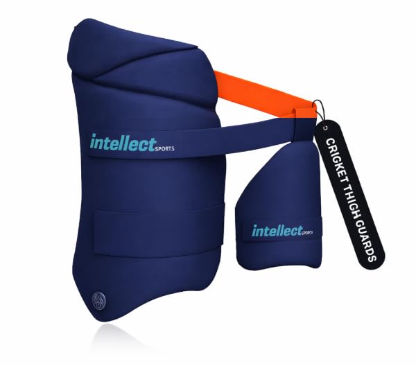 NTELLECT Creation Titanium+ Cricket Batting Combo Thigh Guard Cricket | Inner Thigh Guard (Medium Size) (Blue, Right)-picture-31