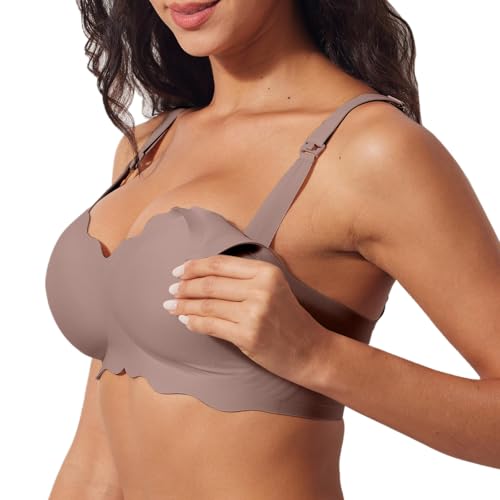 HIHOSSI Reggiseno Allattamento Senza Ferretto Ultra Morbido - Reggiseno Premaman Senza Cuciture con Spalline Regolabili, 3D Lift e Tessuto Traspirante per Gravidanza e Allattamento.