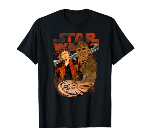 T-shirt Star Wars Han Solo Chewbacca pour fan de science-fiction et culture pop retro