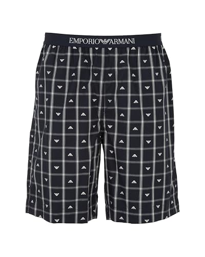 Emporio Armani Men's Yarn Dyed Woven Pajama Shorts